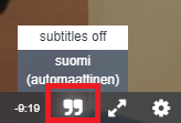 saat tekstityksen päälle lainausmerkki-kuvakkeesta