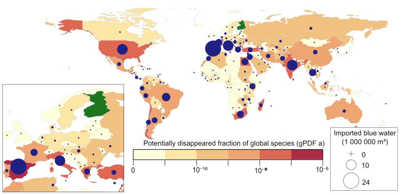 World map use of irrigation water