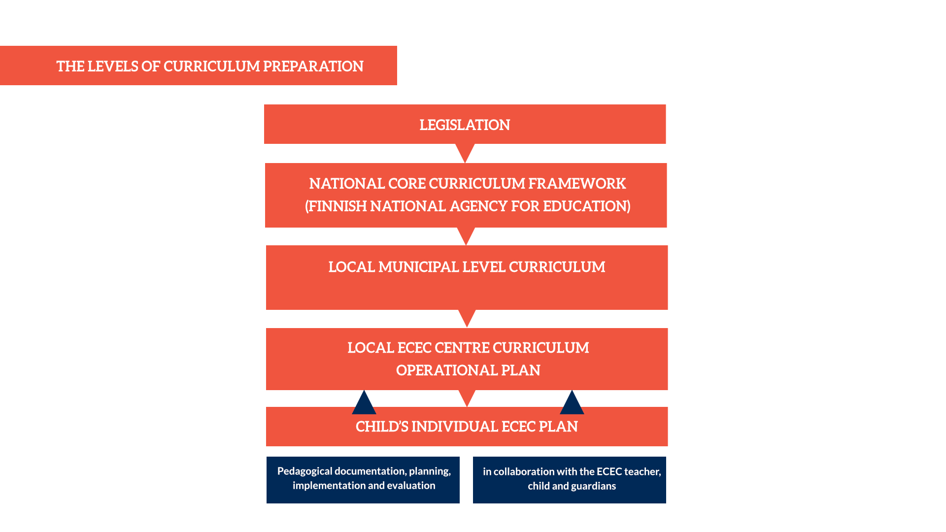 different levels of ECEC curriculum (national, local, individual curriculum)