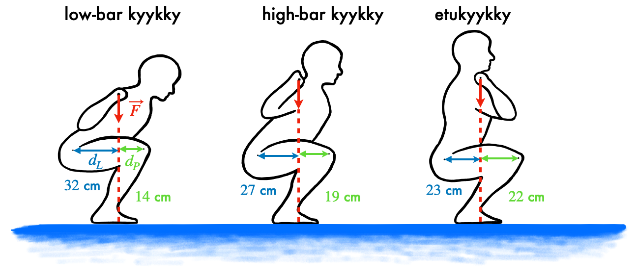 Kyykkyjen mittoja